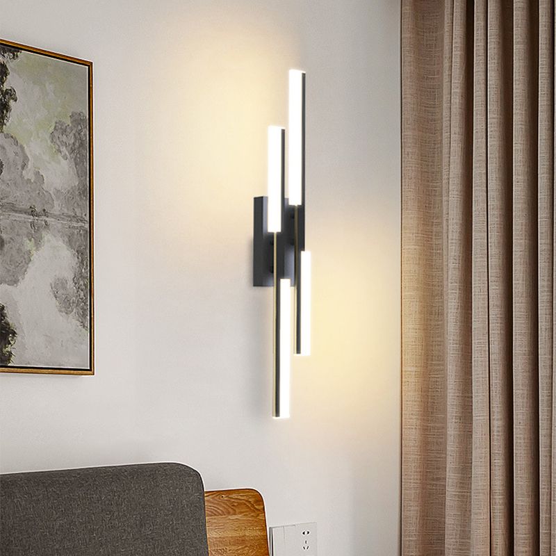 Metal Linear Shape Wall Lighting Modern Style Multi Lights Wall Mounted Light Fixture