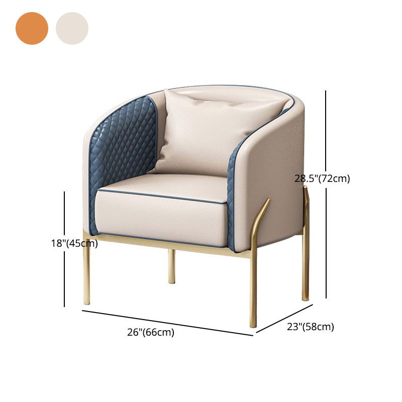 Glam Metal Dining Room Chairs Leather Dining Armless Chair for Restaurant Use