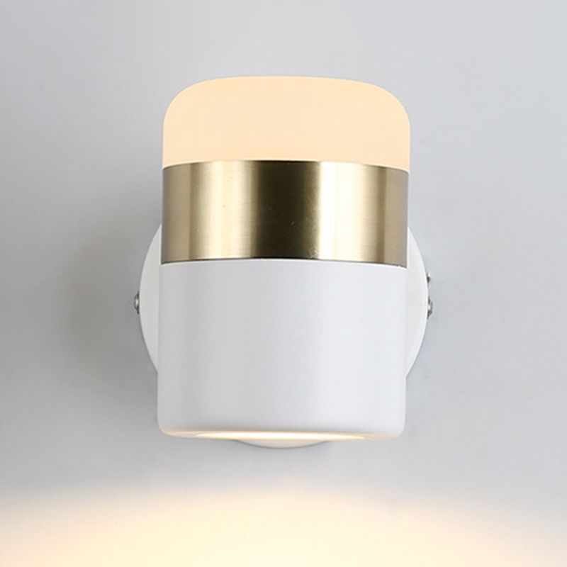 Modern Cylinder Shade Wall Sconce Metal 1 Light Sconces for Bedroom