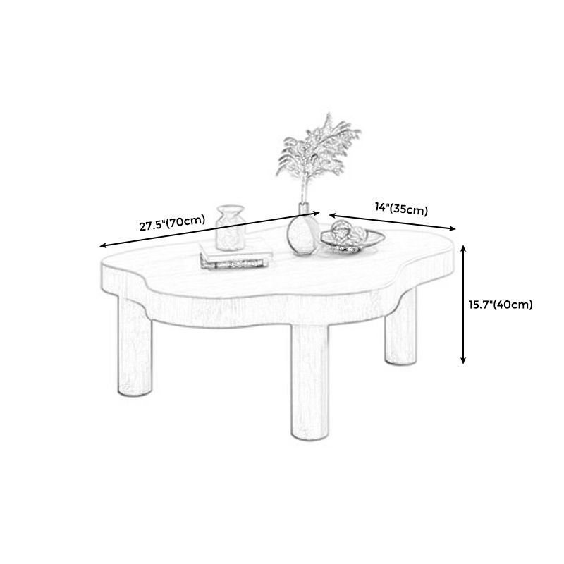 Contemporary 3 Legs Coffee Table Wood Cloud Shaped Cocktail Table