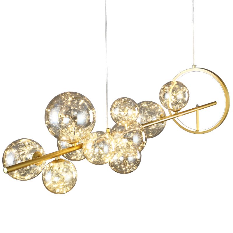 Lámpara de led círculo de estilo nórdico de estrella de vidrio transparente