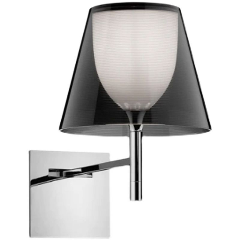 1 Light Wall Armed Sconce in Chrome Minimalist Wall Light with Standard Shade
