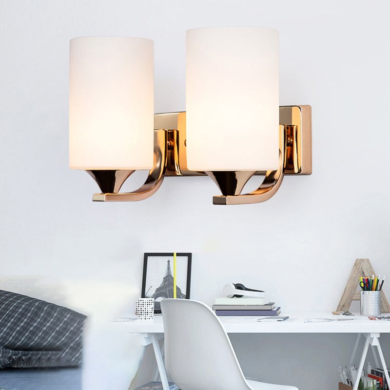 Luz de montaje en la pared de la pared de la pared de lámpara de pared simple con sombra de vidrio de cilindro