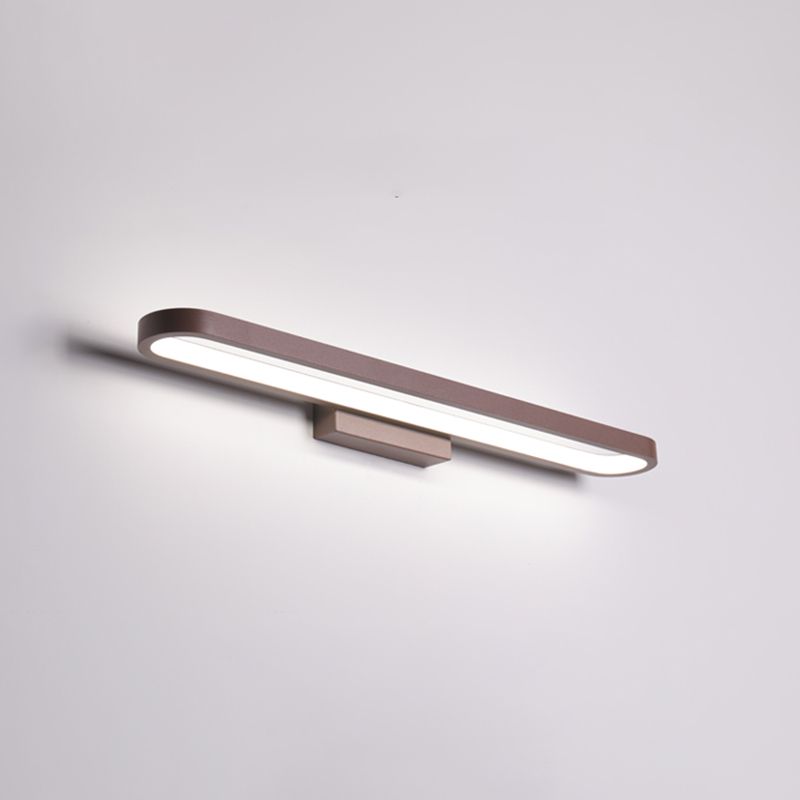 Éclairage de mur de miroir de style simple de style miroir simple à 1 lumière linéaire en marron