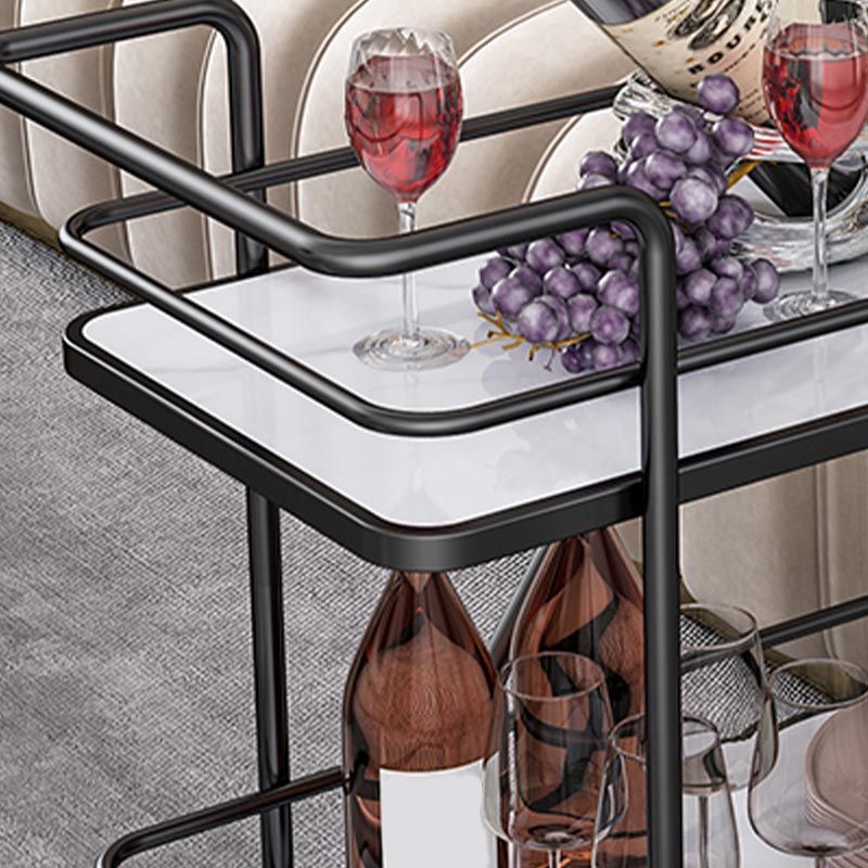 Marble Open Shelves Prep Table Rectangular Dining Room Kitchen Trolley