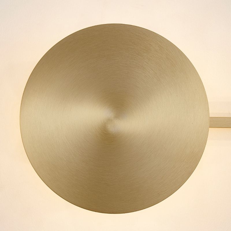 1-Light Round Sconce Light Fixture Modern Metal Wall Light for Hallway
