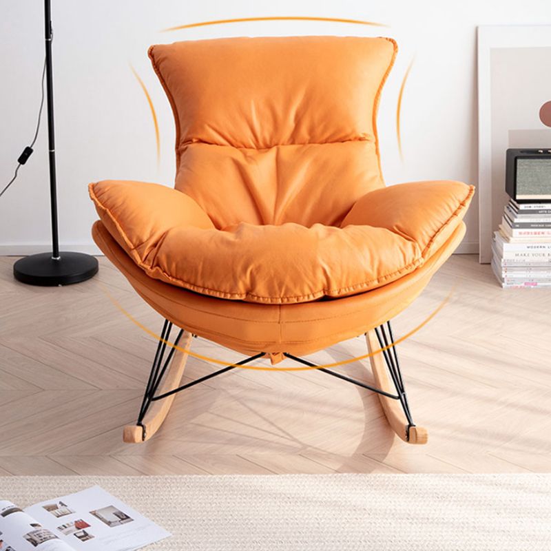 Modern Rocker Chair Upholstered with Dark legs Glider for Living Room