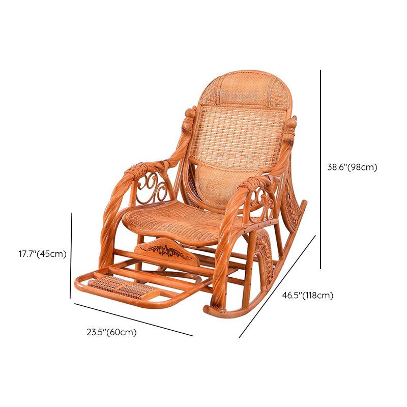 Traditional Rocking Chair Wood Wicker Rocker Chair for Living Room