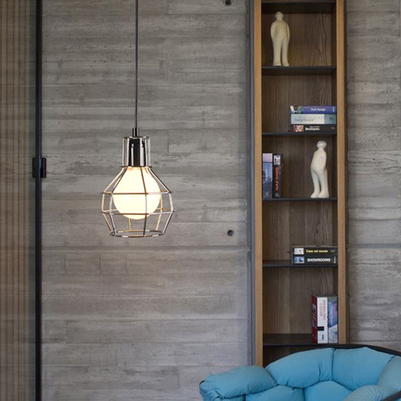 Vetro a sospensione a sospensione in gabbia industriale 1 apparecchi di illuminazione a sospensione