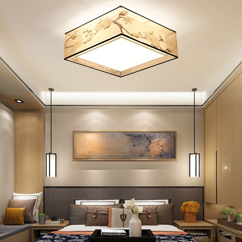 Stof vierkante inbouwverlichting moderne stijl beige inbouw plafondlamp