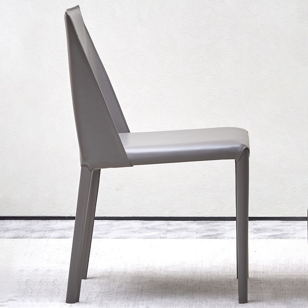 Faux Leather Armless Dining Chairs Modern Dining Room Chair for Home