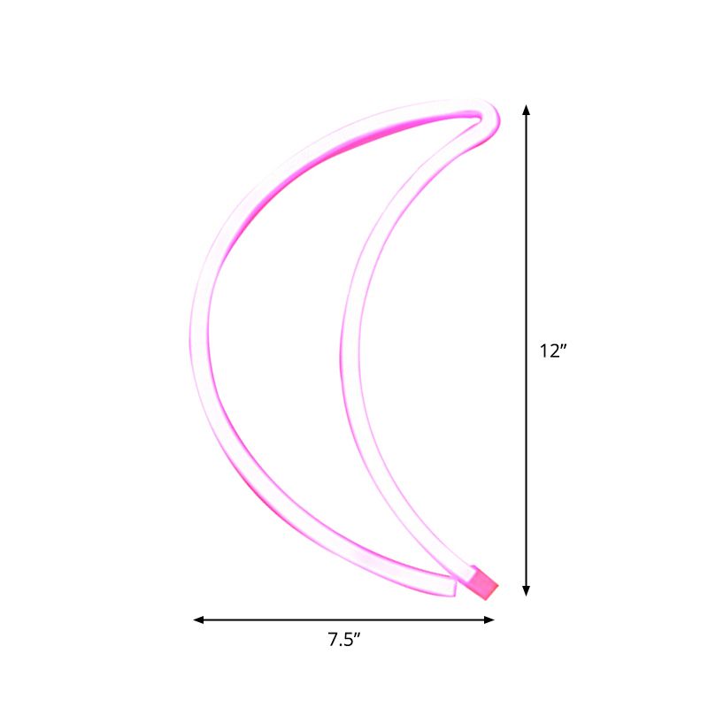 Lampada a parete USB a mezzaluna in plastica Lampada a led in stile moderno in bianco per la sala ragazze