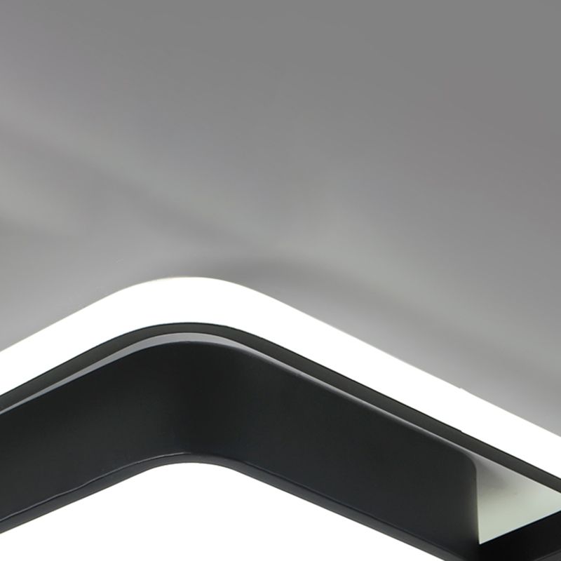 Plafonnier LED noir et blanc avec abat-jour en acrylique, plafonnier moderne