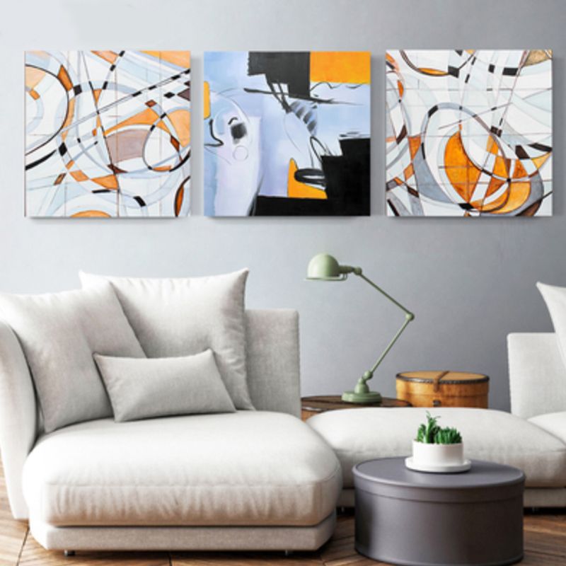 Illustration Abstract Canvas Print Multicolored Traditional Wall Art for House Interior