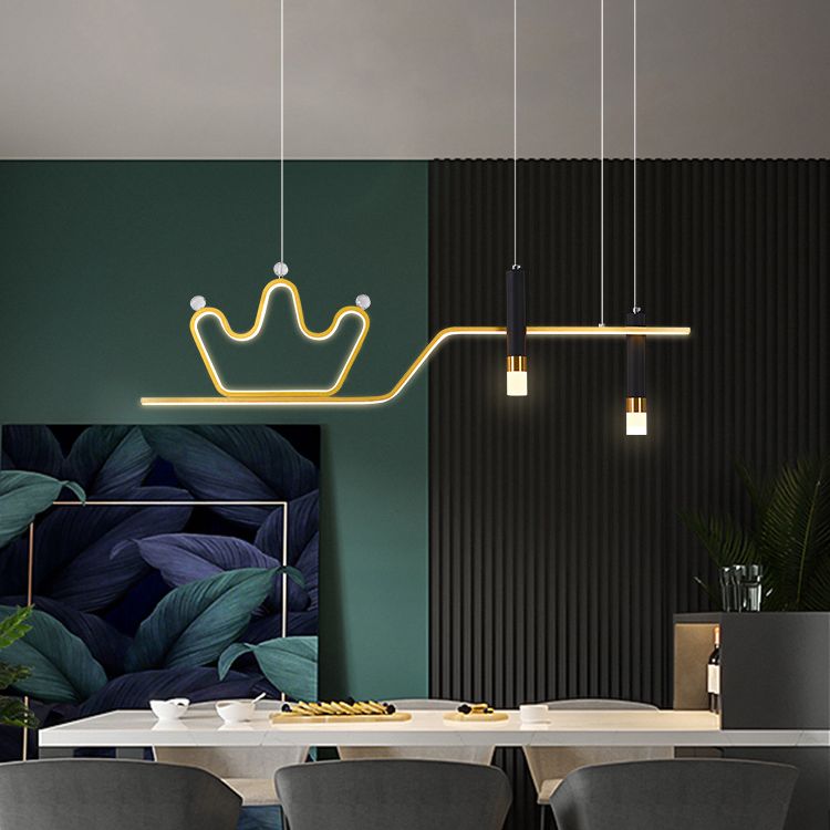 Linear New Modern Island Chandelier Lights LED Aluminum Hanging Ceiling Lights for Dining Room