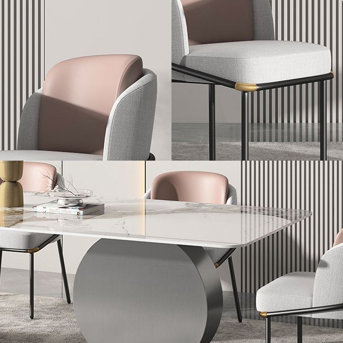 Sintered Stone Minimalist Dining Room Set with Rectangle Table and Metal Base Table Furniture