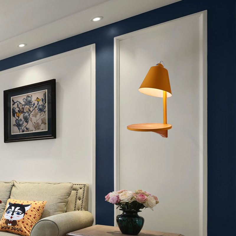 Lampada con pale sconde a parete con diica bianca/grigia Lampada a parete in metallo a 1 luce con sostenitore del legno