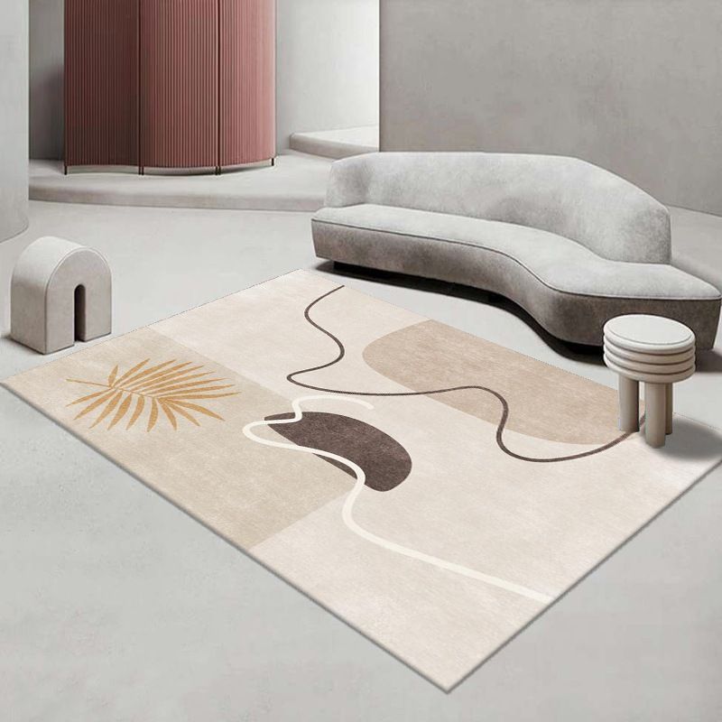 Tapis de couleur contrastée rose clair, tapis nordique en Polyester résistant aux taches pour la décoration de la maison