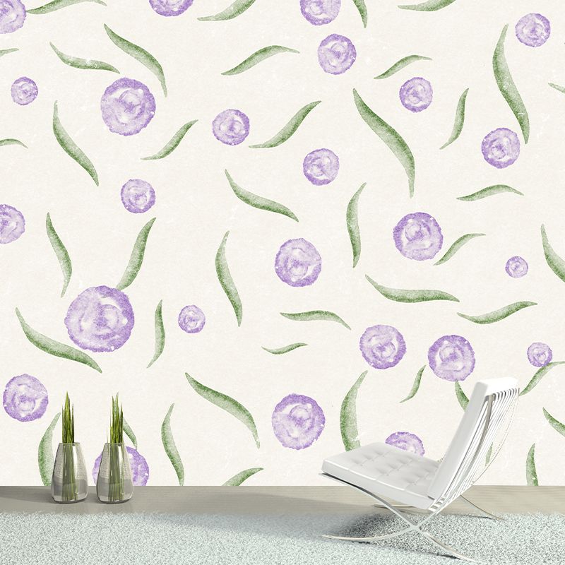 Modern Illustration Mural Wallpaper Plant Environment Friendly Bedroom Wall Mural