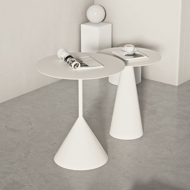 Iron 2 Piece Bunching Tables with Round Top and Pedestal Base