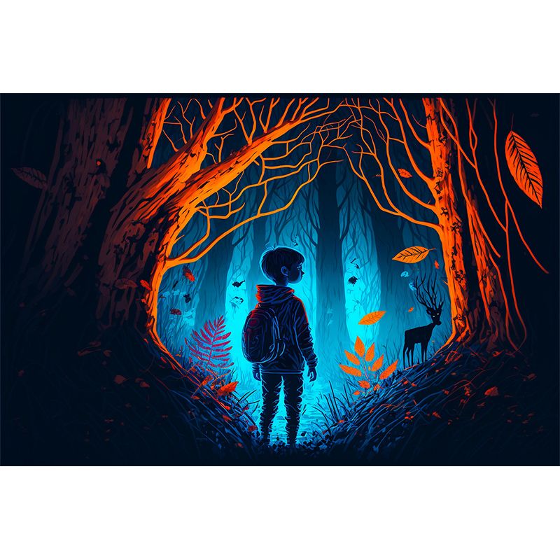 Magic Forest Pattern Wall Mural Moisture Resistant for Living Room Decoration