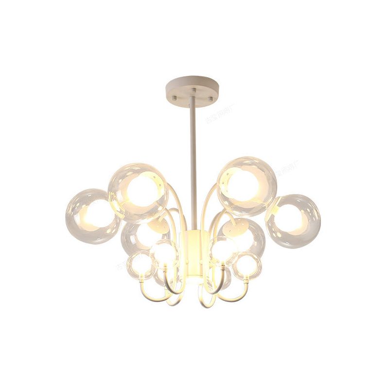 Bulle Bubble Chandelier Pendant Light Contemporain 12 boules en verre transparent plafond de plafond