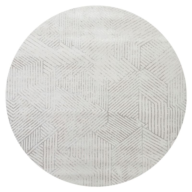 Gray Living Room Carpet Casual Solid Color Area Carpet Polyester Washable Indoor Rug