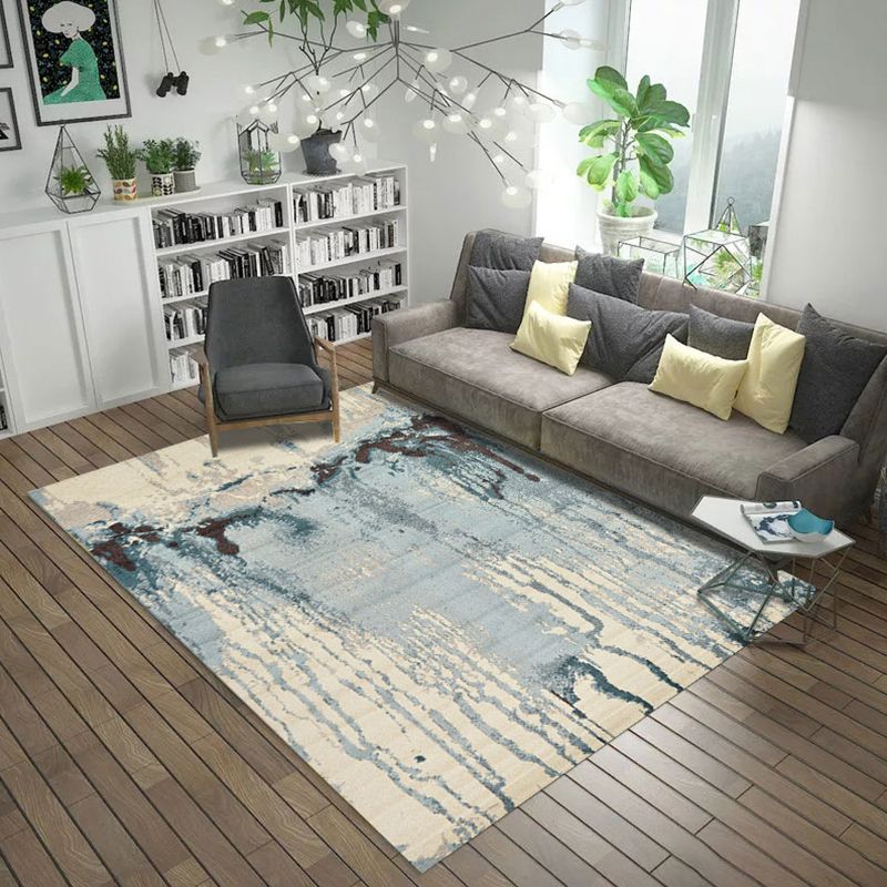 Unique Geometric Rug Multi-Color Modern Area Carpet Polypropylene Non-Slip Backing Easy Care Rug for Parlor
