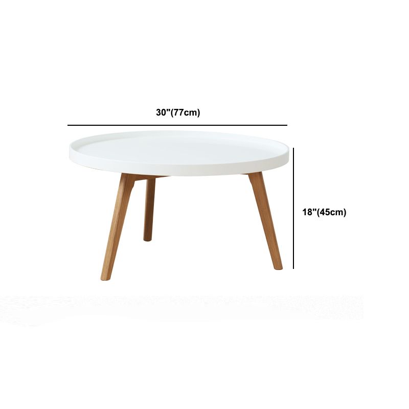 Scandinavian Round 1 Single Coffee Table Solid Wood Cocktail Table