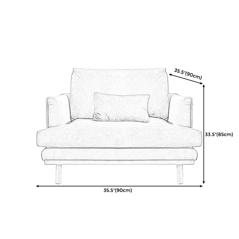 Recessed Arm Loose Back Sofa 35"W Velvet Sofa for Living Room