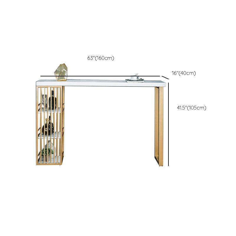 Glam Bar Table Set 1/3 Pieces Rectangle Wood Counter Table with Stools