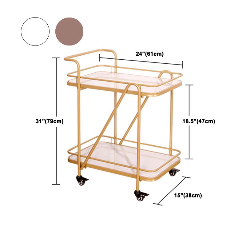 Contemporary 31.1"H Rolling Prep Table Metal Prep Table for Home Use