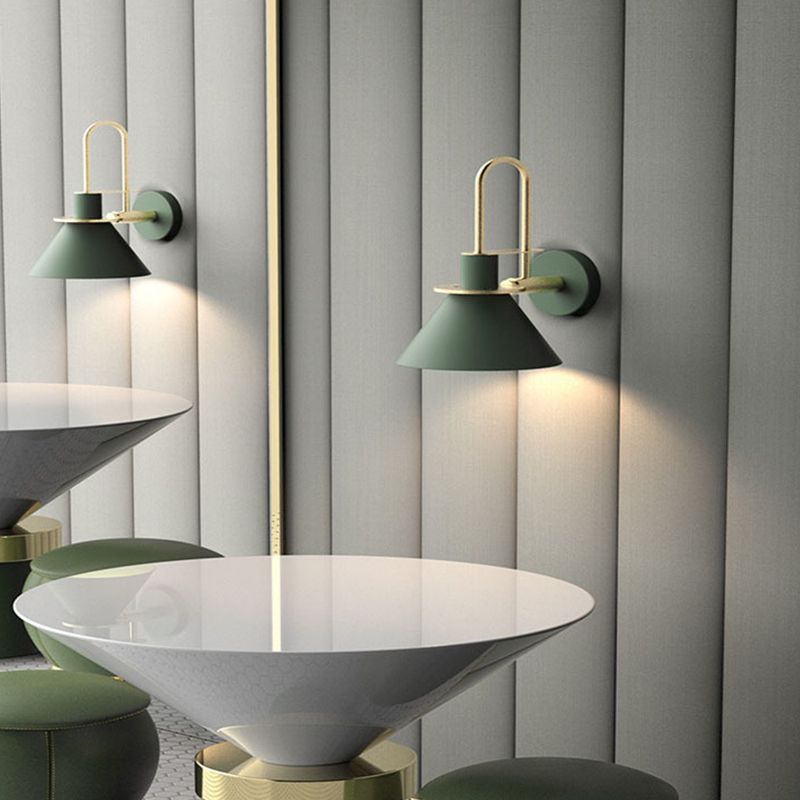 Metal Flared Wall Mounted Lamps Modern Style 1 Light Wall Lighting Fixtures