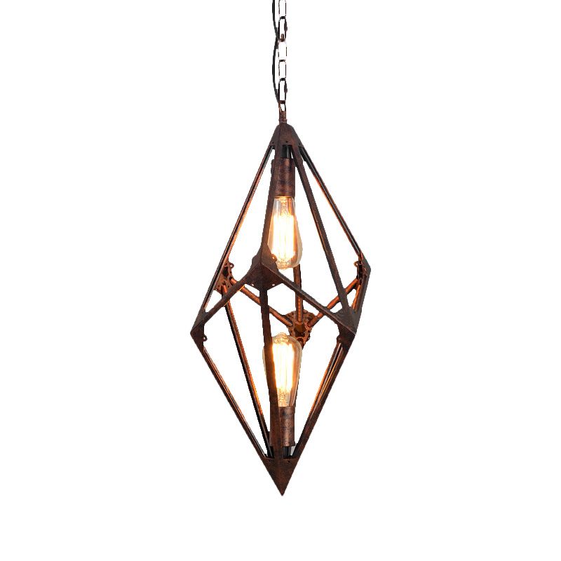 Bulbe salle à manger lustre vintage métallique 2/3 lumières rouille plafond pendentif léger, 12 "/27,5" w