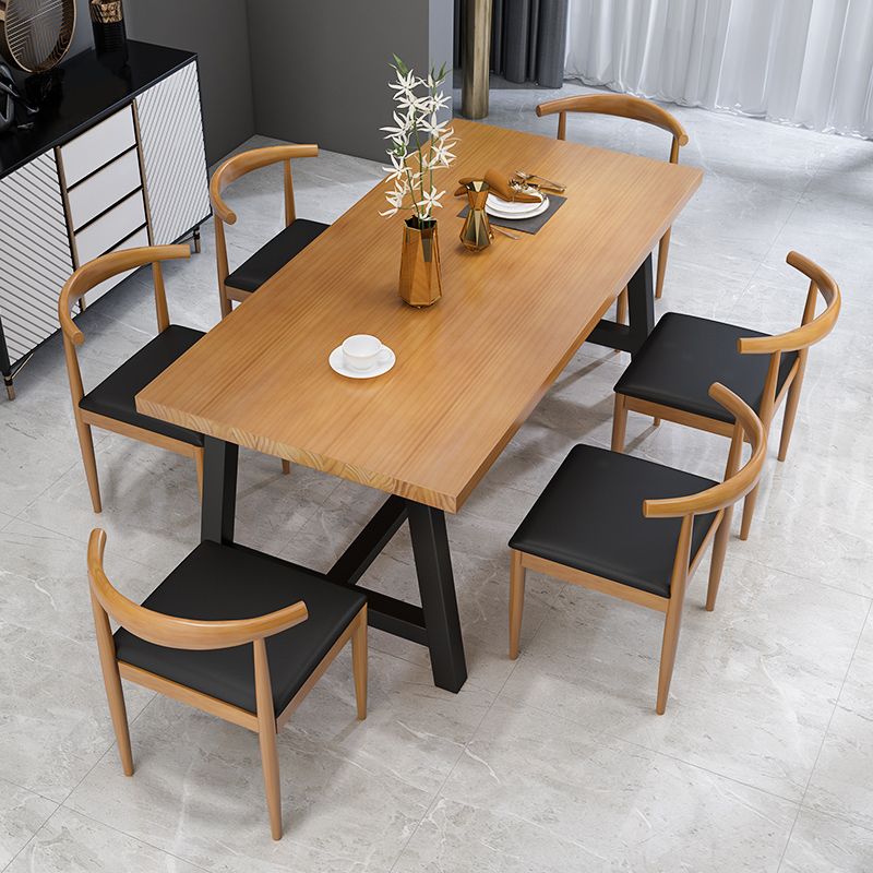 Industrial 1/2/7 Pieces Dining Set Rectangular Solid Wood Indoor Dinette Set