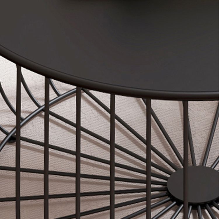Mid-Century Modern Round Iron Coffee Table Frame Cocktail Table 15.75" H
