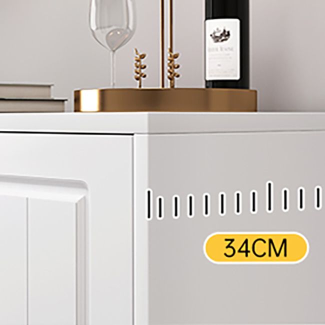 White Accent Cabinet Standard Rectangle Side Cabinet with Doors