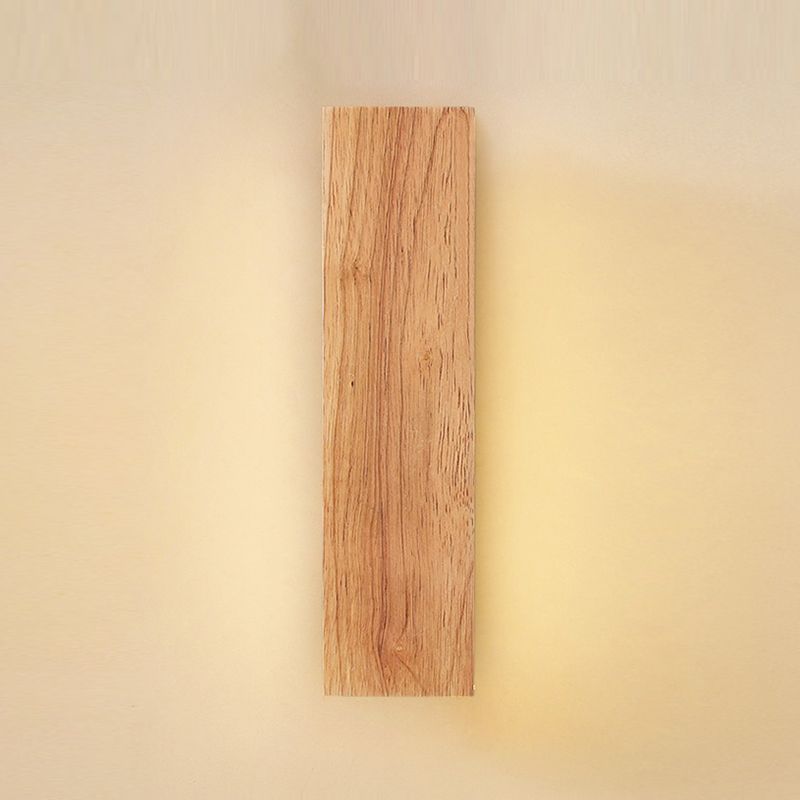 Modernism Beige Finish Single Wall Mounted Sconce Wooden Wall Light