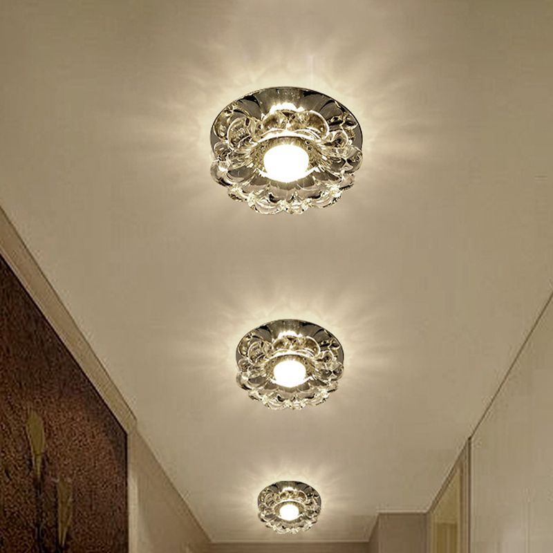 Blossom LED Flush Mount Modern Crystal Clear LED Flush Ceiling Light Fixture for Corridor