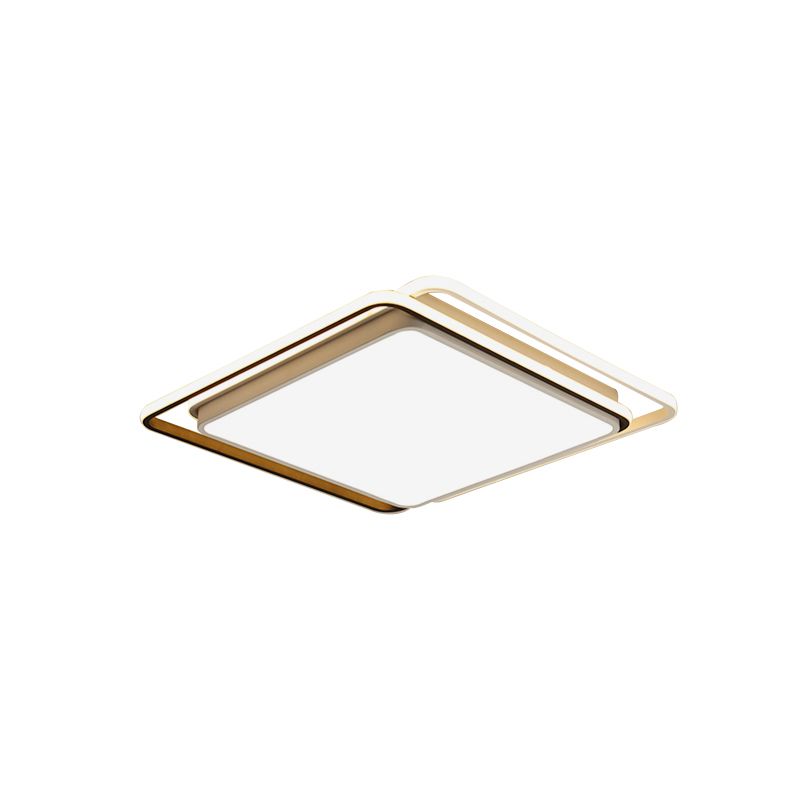 Plafonnier simple et contemporain avec abat-jour en acrylique LED intégré pour chambre à coucher, noir/blanc, chaud/blanc