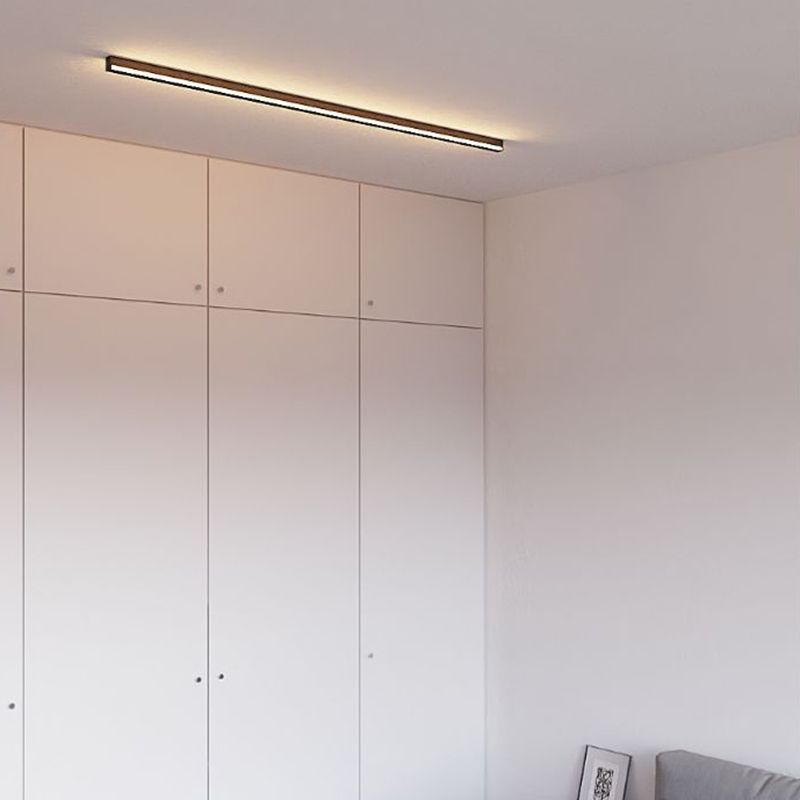 Linear Shade Metal Wall Sconce Modern Style 1 Light Wall Mounted Lighting in Black