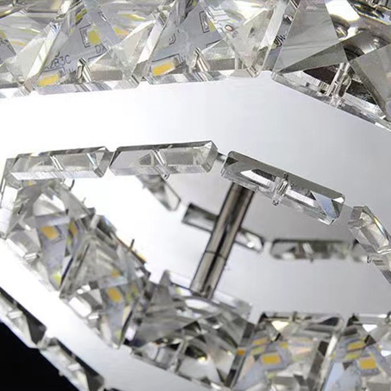 Crystal Square Flush Mount Lights Contemporary Style 1 Light Flush Ceiling Lights