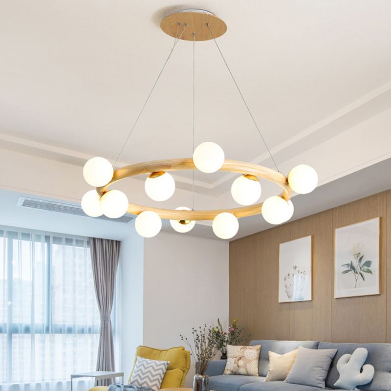 Lampada del lampadario contemporaneo a golf lampada a sospensione in legno per soggiorno