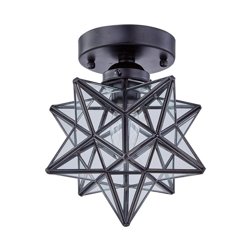 Geometric Pendant Light Industrial 1 Light Metal Flush Mount Light Fixture in Copper