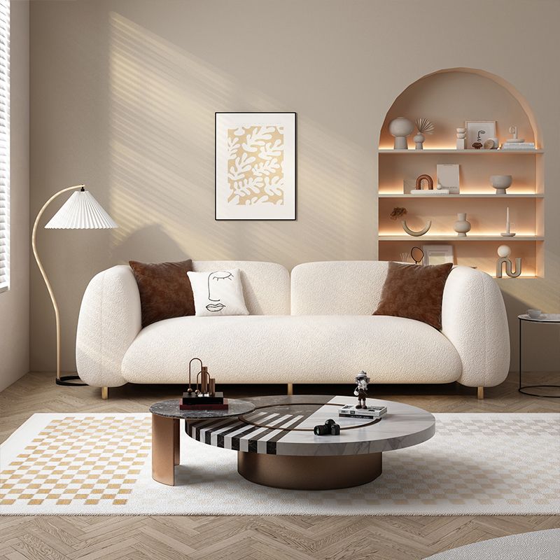 Contemporary Tight Back Standard Settee Tuxedo Arm Sofa for Living Room