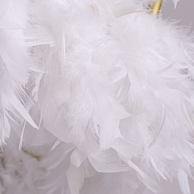 Crown Chandelier Light Fixture Modern Simplicity Feather Shade Pendant Lighting for Restaurant