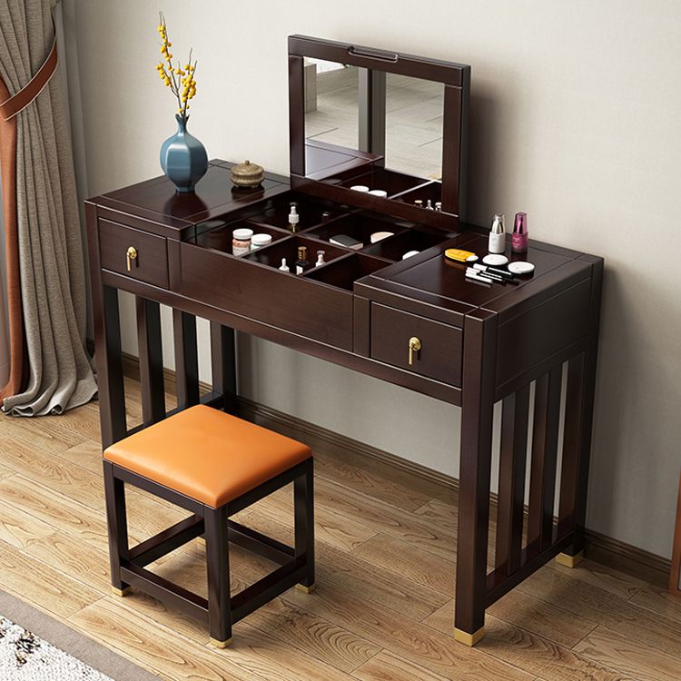 Traditions Rubberwood Vanity Set with Mirror 15.75"" Wide Brown Vanity
