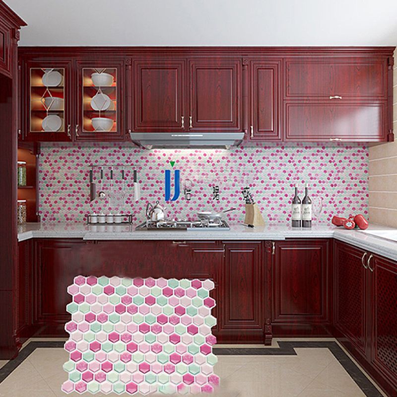 Colorful Mosaic Peel & Stick Tile Water-resistant for Backsplash Wall