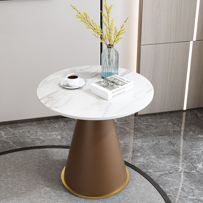 Mesa de comedor de piedra redonda Sala de estar moderna Mesa de comedor informal