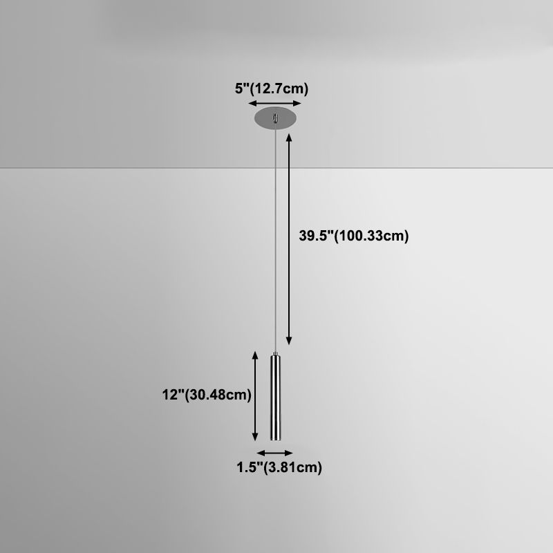 Zeitgenössischer Stil Zylinderform Pendelleuchte Leuchtmetall 1 Leichte Hanglampe in Silber
